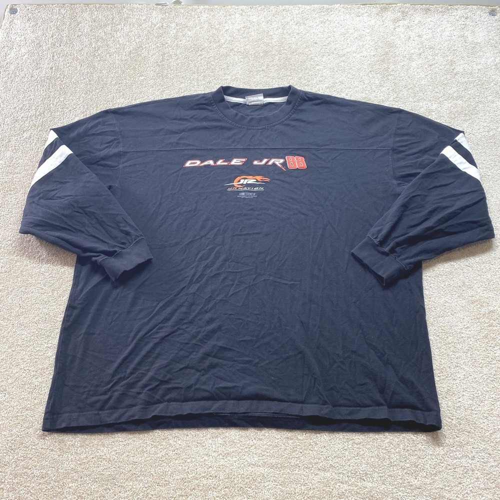Chase Authentics Dale Jr 88 NASCAR Shirt Mens 2XL Black Long Sleeve Graphic Tee